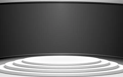 White stage and lcd background in a news studio room Stock Illustration