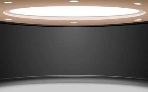 White stage and lcd background in a news studio room Stock Illustration
