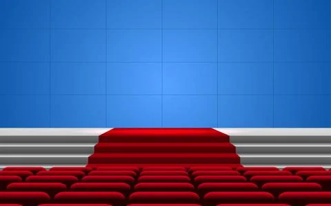 White stage and lcd display background in the hall Stock Illustration