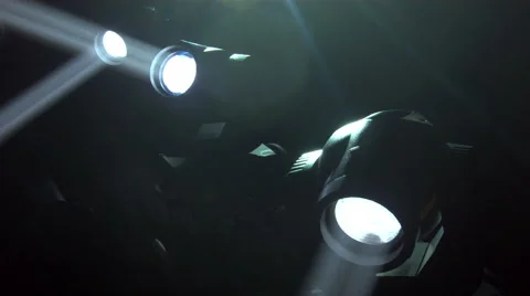 White Stage Light Moving Heads Stock Footage 49650239