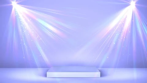 White stage podium with spot lighting, empty scene for award Ceremony or Stock Footage 101052205