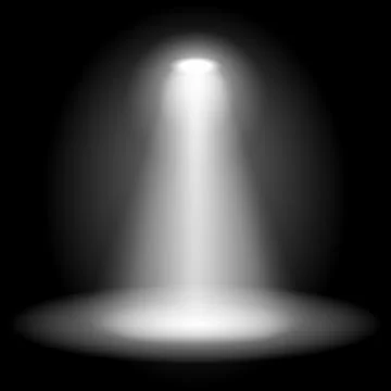 White stage spotlight on black background Illustrazione stock