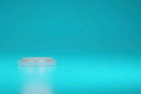 White stainless podium 3D rendering on a light blue background Stock Illustration