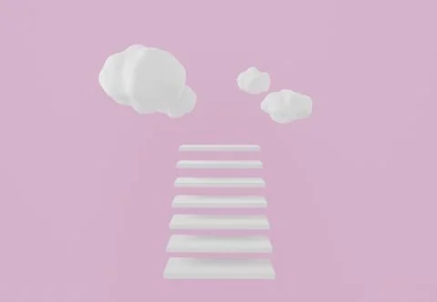 White stair steps and clouds, stairway to Heaven Stock Illustration