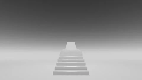 The white staircase goes up to infinity Stock Footage 286980720