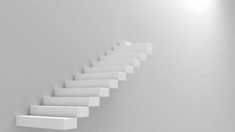 White staircase going up into the future. Stock Footage 204813640