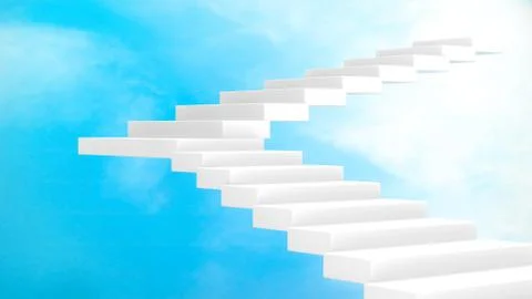 White staircase for step up to the sky Stock Illustration