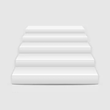 White stairs isolated on white background. Vector illustration. Stock Illustration