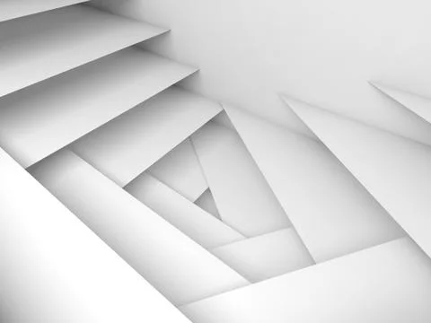White stairs pattern, 3d illustration, soft shadows Illustrazione stock