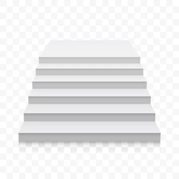 White stairs vector white 3D realistic staircase Stock Illustration