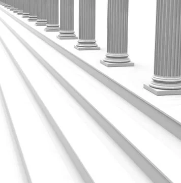 The white stairway Stock Illustration