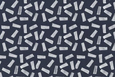 White stamped pattern in block print style on blue background Stock Photos