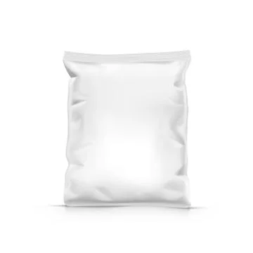 White Stand Up Sealed Empty Plastic Bag Package Illustrazione stock