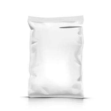 White Stand Up Sealed Empty Plastic Bag Package Illustrazione stock