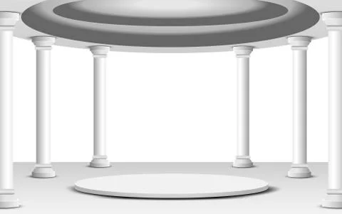 White stand in the white dome Ilustração Stock