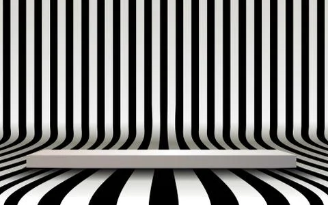 White stand in the white studio room Stock Illustration