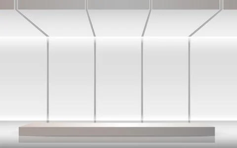 White stand in the white studio room Stock Illustration