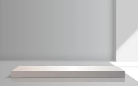 White stand in the white studio room Stock Illustration