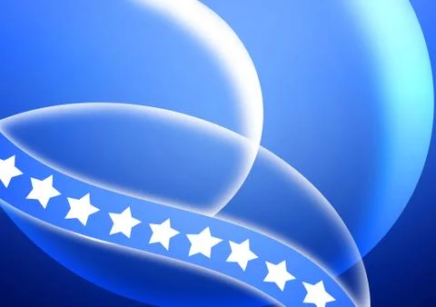White star with curve blue background, flag 스톡 일러스트