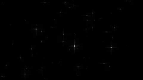 White Star Glints and Twinkling Light Particles on Black Background Animation Video stock 345972064