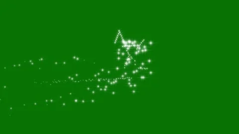 White Star Glitter Dust Trail Green Screen Sparkle Animation 4K Loop Video stock 335536040