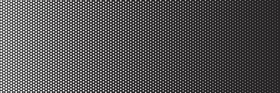 White star halftone dots effect in black and white color. Halftone effect. Illustrazione stock