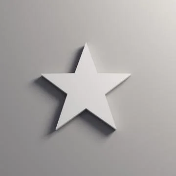 White Star Icon. 3D Render Illustration Illustrazione stock