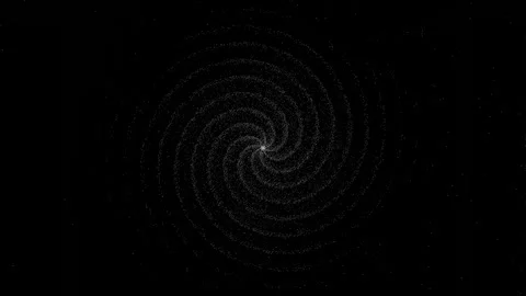 White star particles forming a rotating spiral galaxy in deep space Stock Footage 336776144