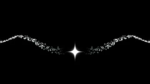 White star particles scattering across black background, cosmic glow effect Stock-Footage 345990444