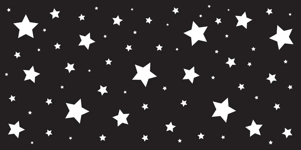 White star pattern on black background vector drawing 스톡 일러스트