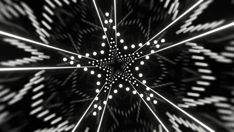 White Star Shaped Tunnel Background VJ Loop in 4K Stock Footage 316899171