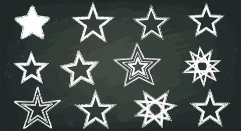 White star shapes on dark background Stock Illustration