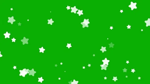 White star shapes motion graphics with green screen background Stock Footage 346273969