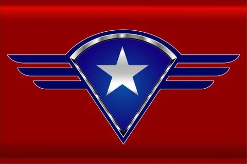 White star on the winged shield Stock Illustration