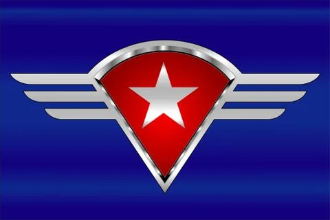 White star on the winged shield Stock Illustration