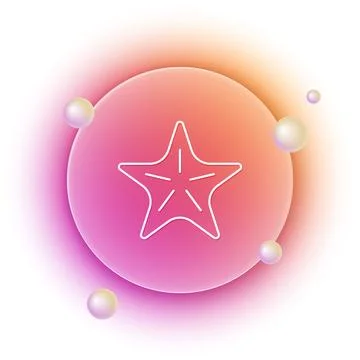White Starfish icon isolated on white background. Orange and pink gradient .. Stock Illustration
