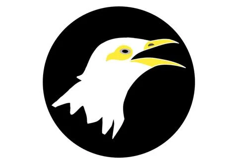 White starling head icon Stock Illustration