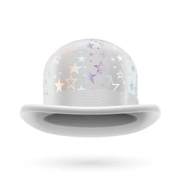 White starred bowler hat Stock Illustration