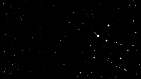 White starry sky overlay, seamless loop on black background Stock Footage 346711595