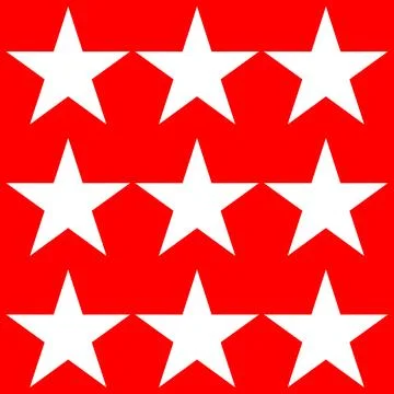 White Stars on Red Background Pattern - Simple Geometric Design Stock Illustration