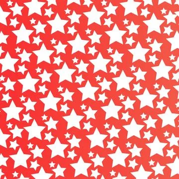 White Stars On Red  Seamless Pattern Stock Illustration