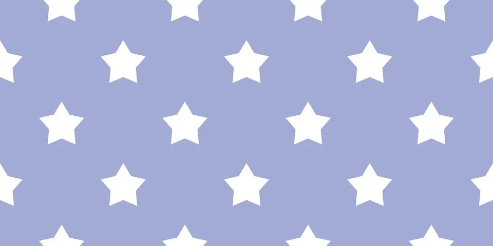 White stars repeat on blue background in cute seamless polka dot style. Illustrazione stock