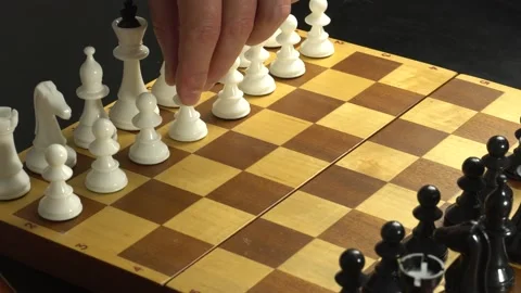 White starts the game in chess the first move e2 e4 Stock Footage 142834371