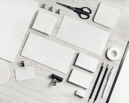 White stationery set Stock Photos