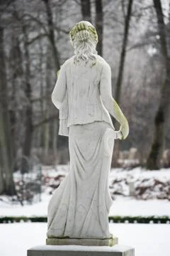 White statue from behind Stock Photos