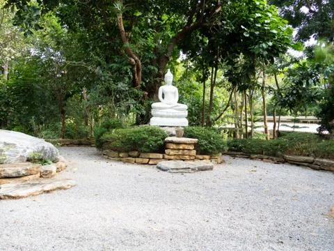 White statue of buddha Stock Photos