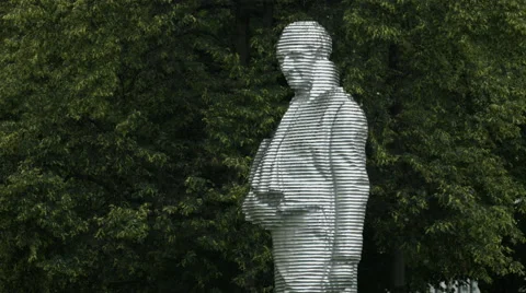 White statue in Munich Stock Footage 54208031