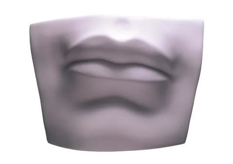 White statuette lips Stock Photos