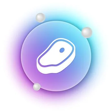 White Steak meat icon isolated on white background. Blue and purple gradien.. イラスト素材