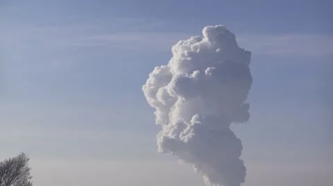 White steam against the sky Stock Footage 45386435
